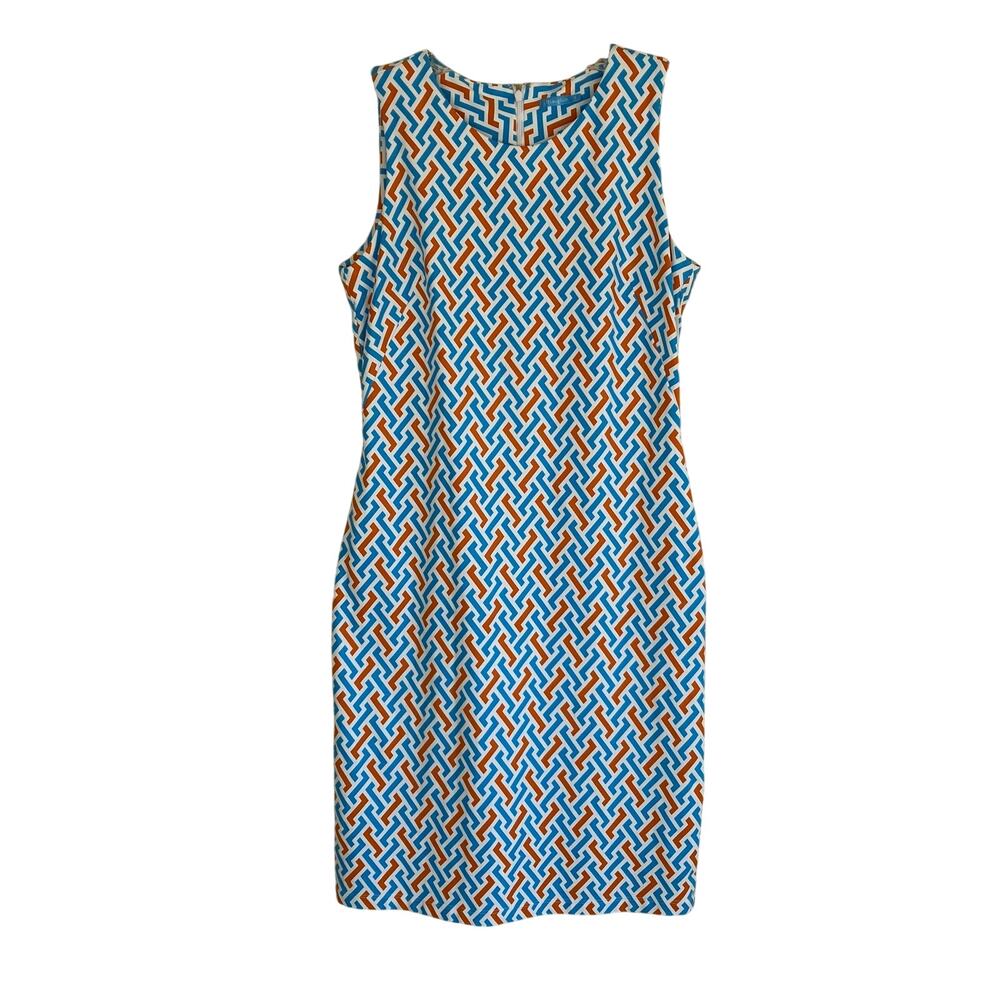 J.McLaughlin Sophia Mod Geometric Printed Catalina Cloth Sleeveless Sheath Dress